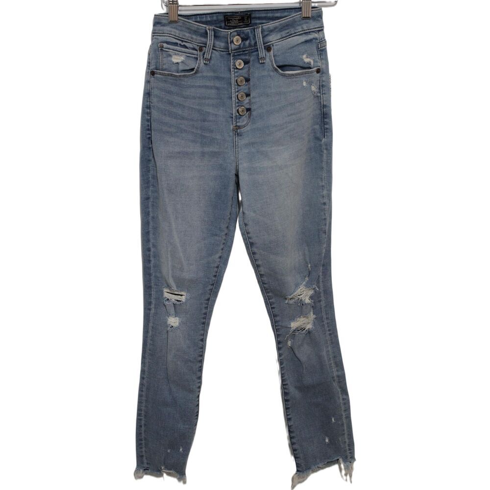 Abercrombie & Fitch Curve Love High Rise Super Skinny Ankle Blue Jeans Size 25 0